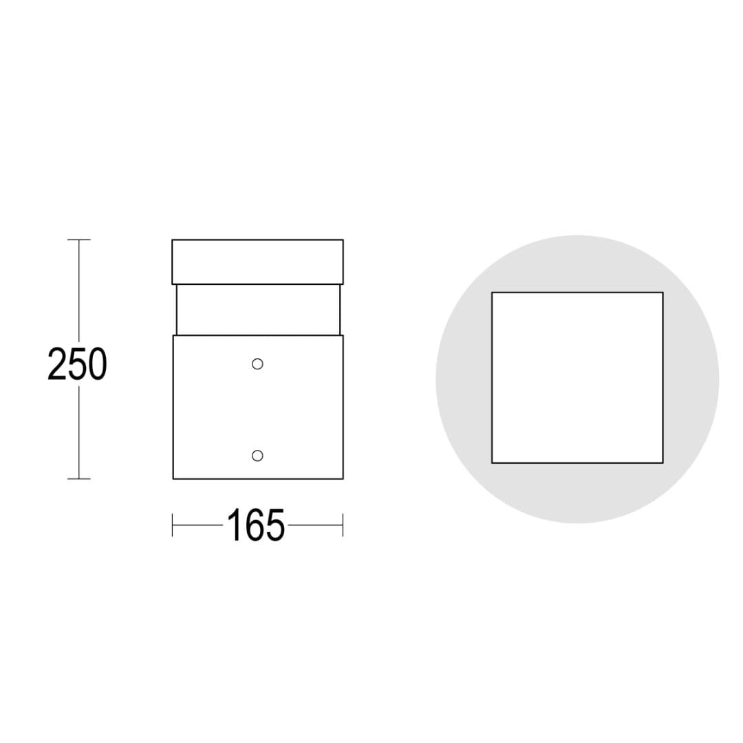Светильник-столбик MaxiQuadro D 250 360° Ghidini GH0803