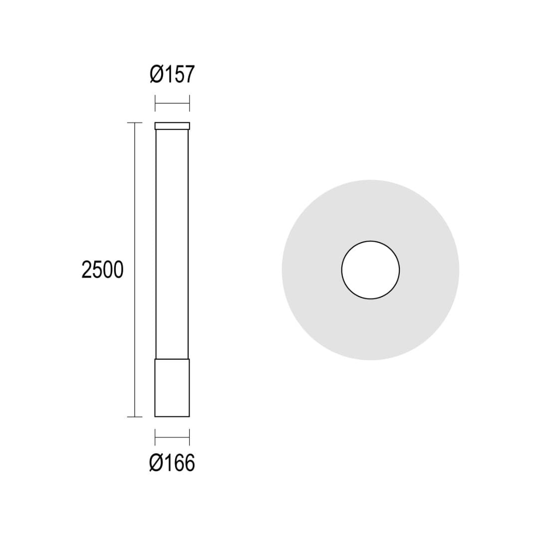 Светильник на опору MaxiTondo Opal 2500 Ghidini GH0901