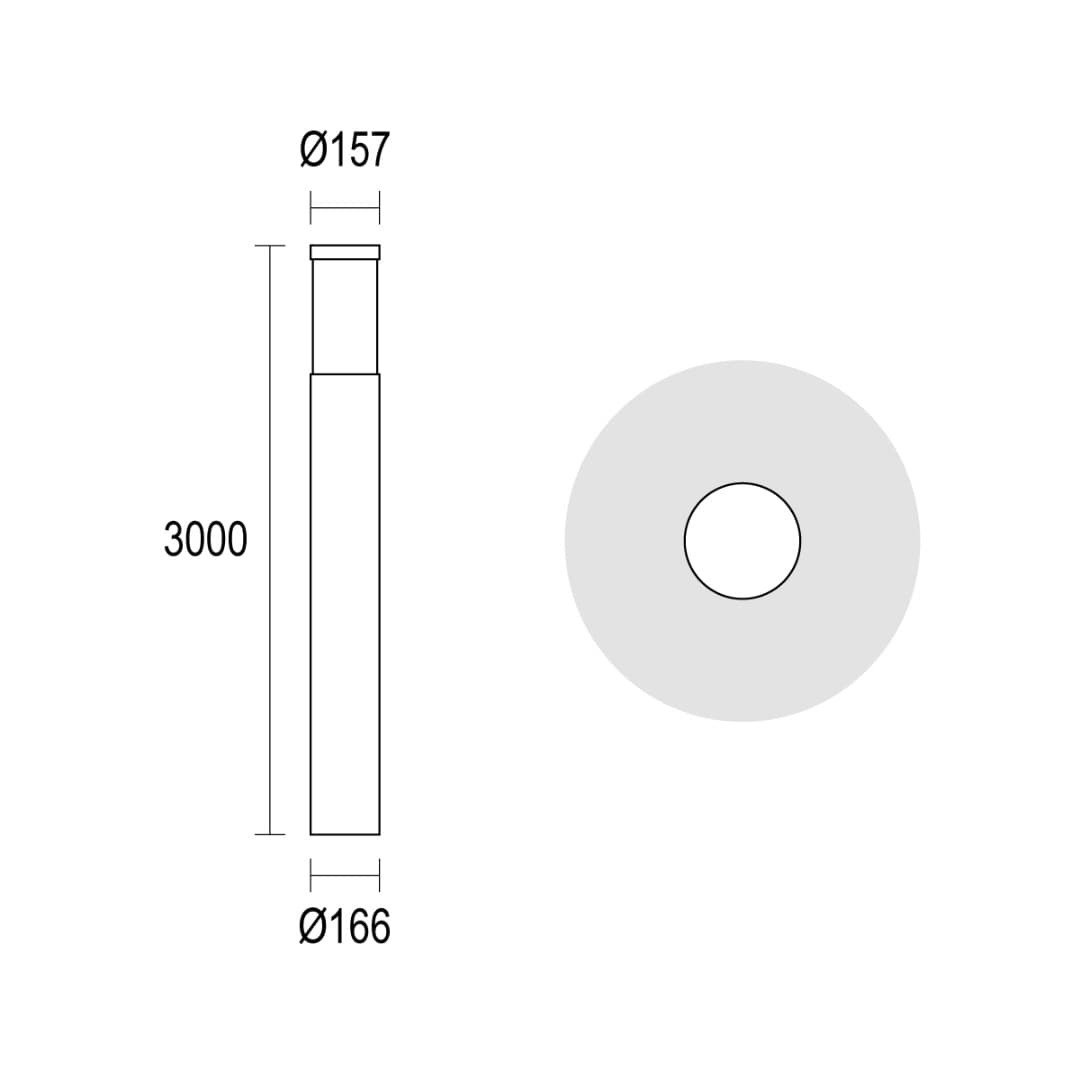 Светильник на опору MaxiTondo Opal 3000 Ghidini GH0902