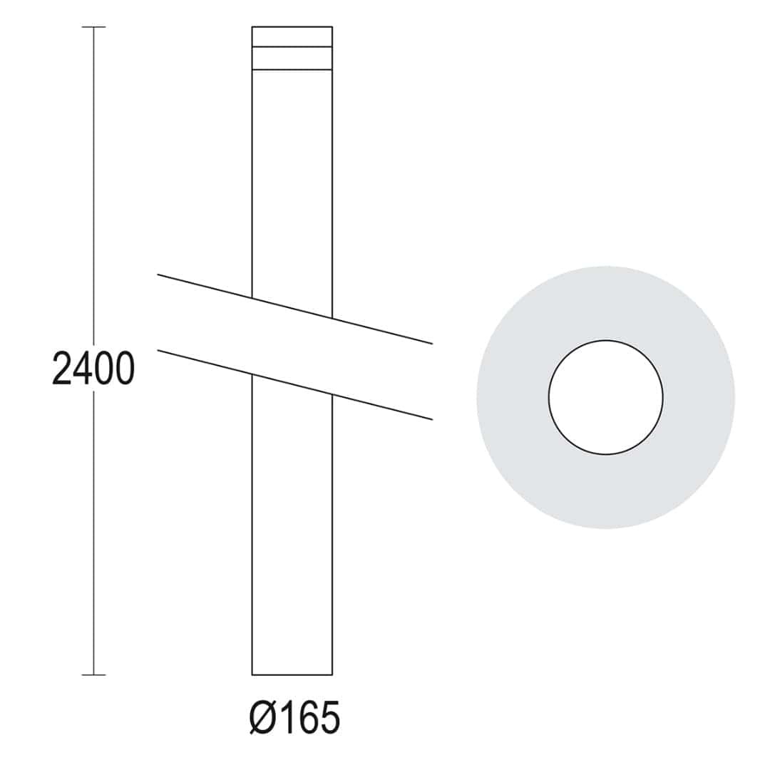 Светильник на опору MaxiTondo D 2400 360° Ghidini GH0913