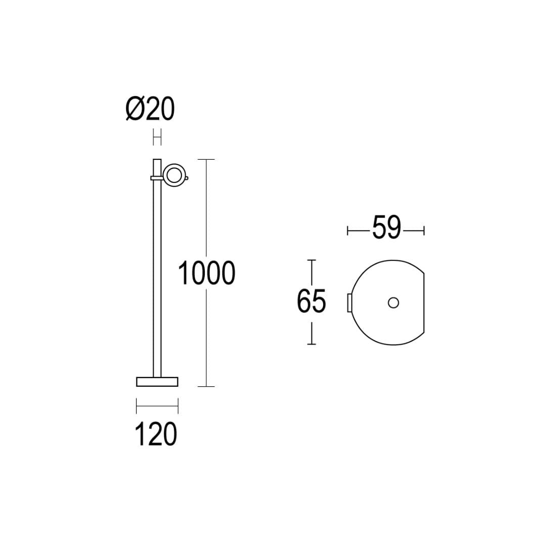 Светильник-столбик MaxiCentro P 1L 1000 Ghidini GH0927