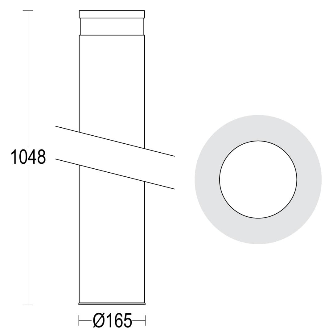 Светильник-столбик MaxiTondo Flat 1100 360° Ghidini GH0952