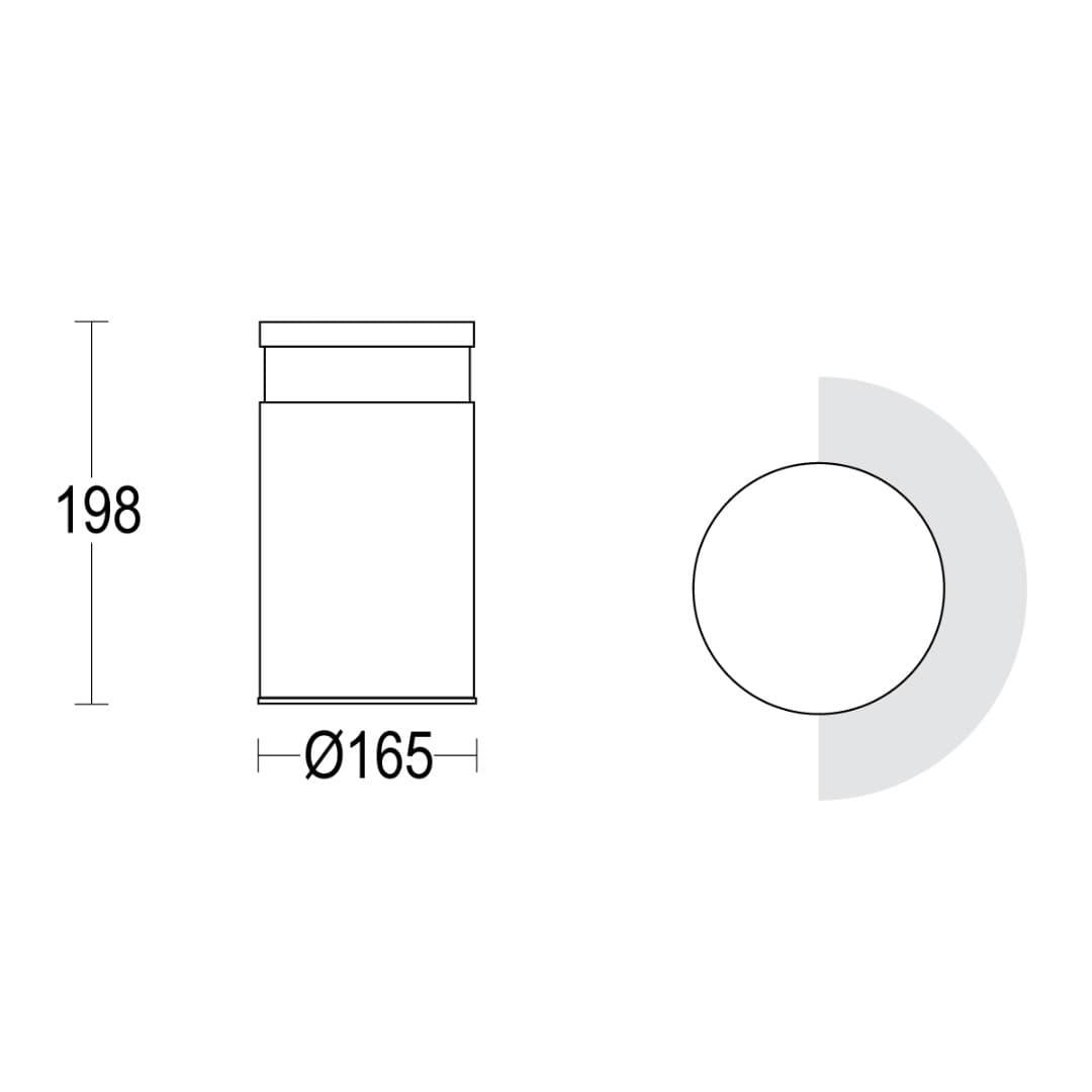 Светильник-столбик MaxiTondo Flat 250 180° Ghidini GH0953