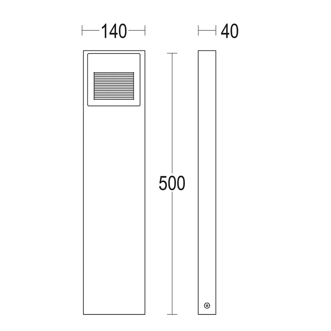 Светильник-столбик Verso Flat P 500 Ghidini GH1139