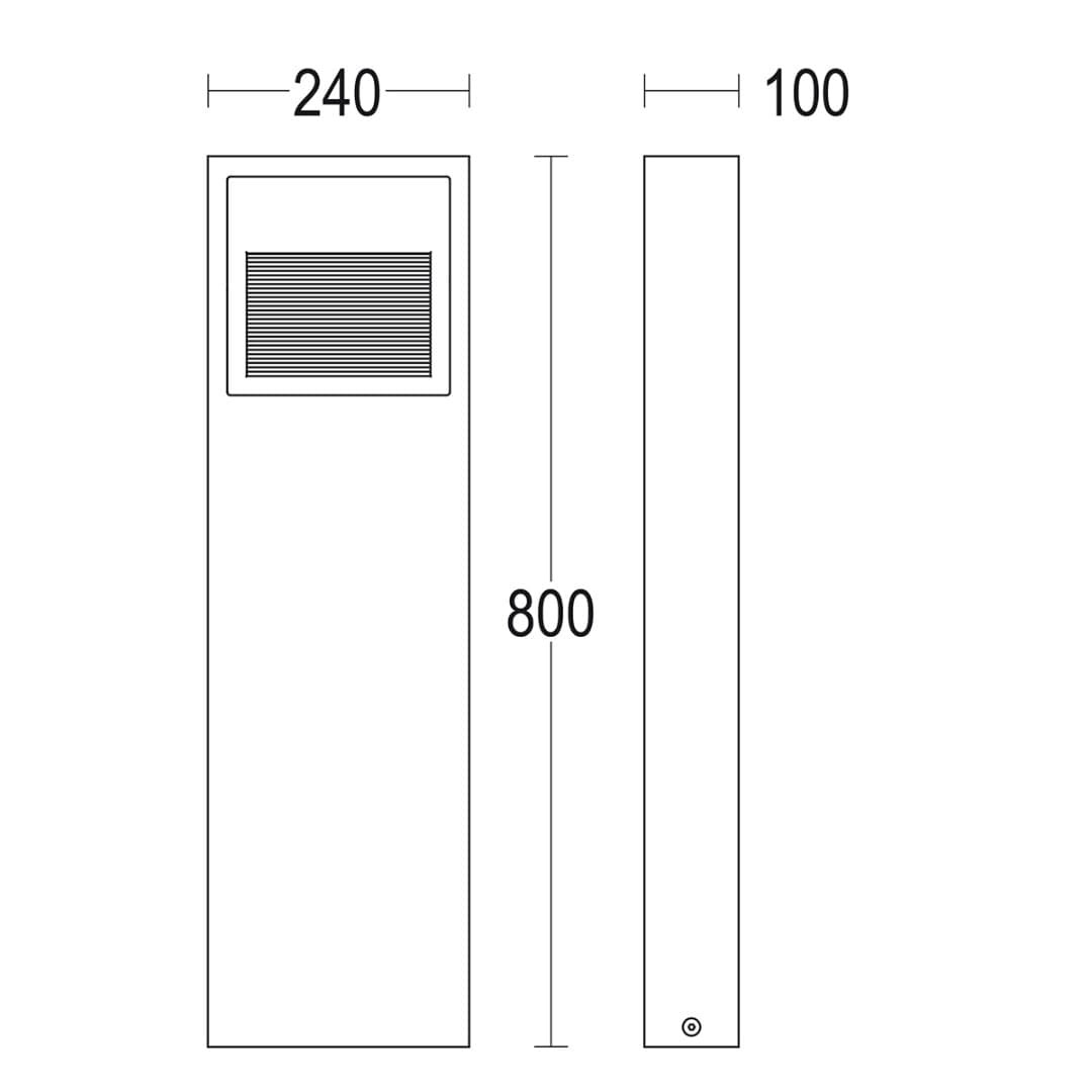 Светильник-столбик MaxiVerso Flat P 800 Ghidini GH1140