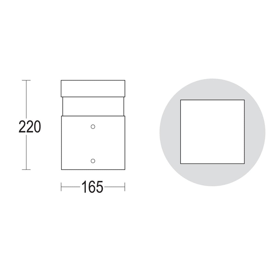 Светильник-столбик MaxiQuadro 250 360° Ghidini GH1247