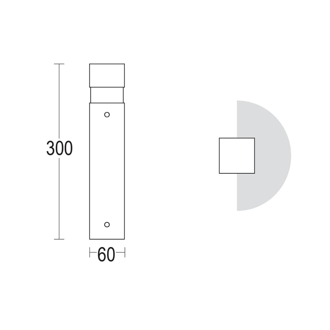 Светильник-столбик MiniQuadro 300 180° Ghidini GH1256