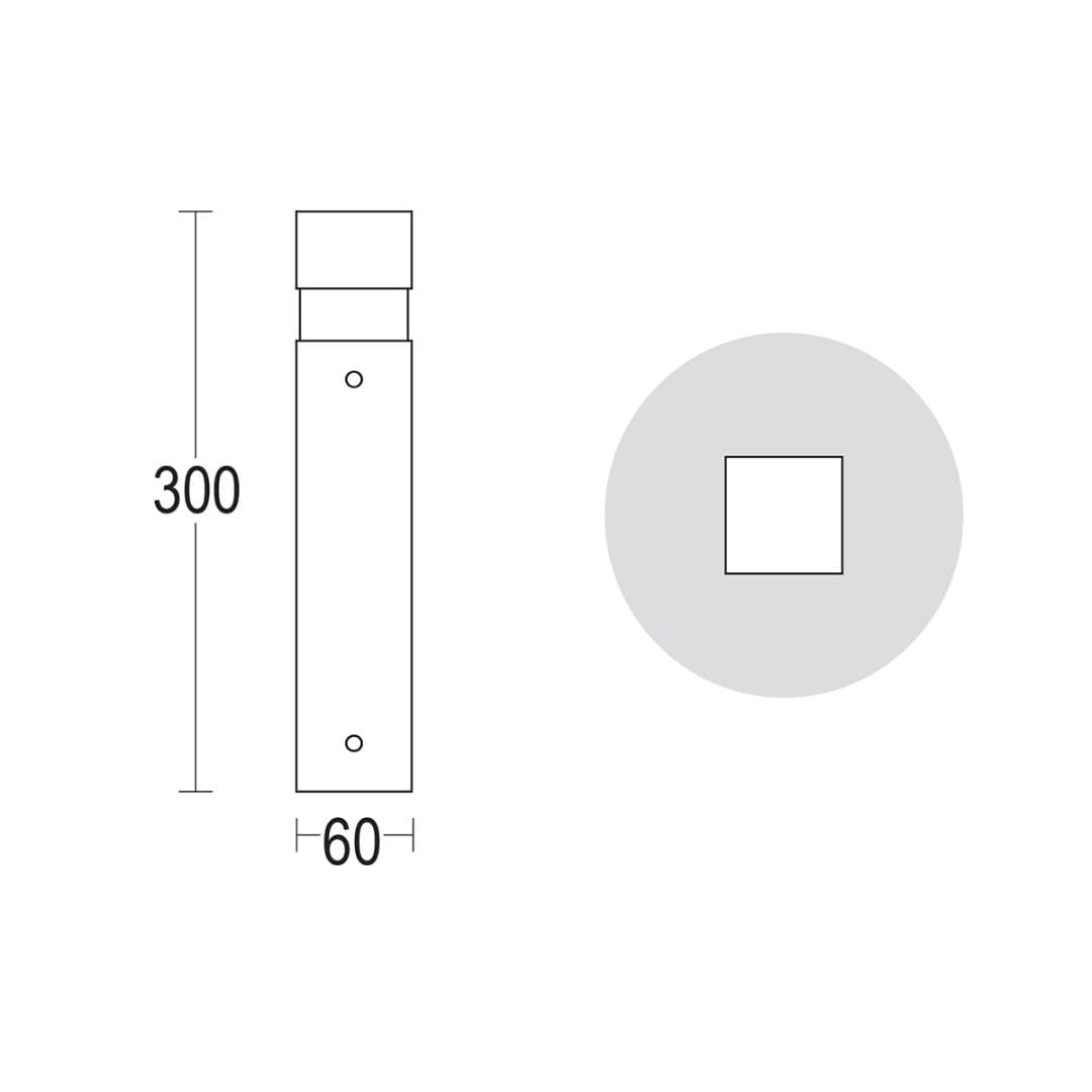Светильник-столбик MiniQuadro 300 360° Ghidini GH1259
