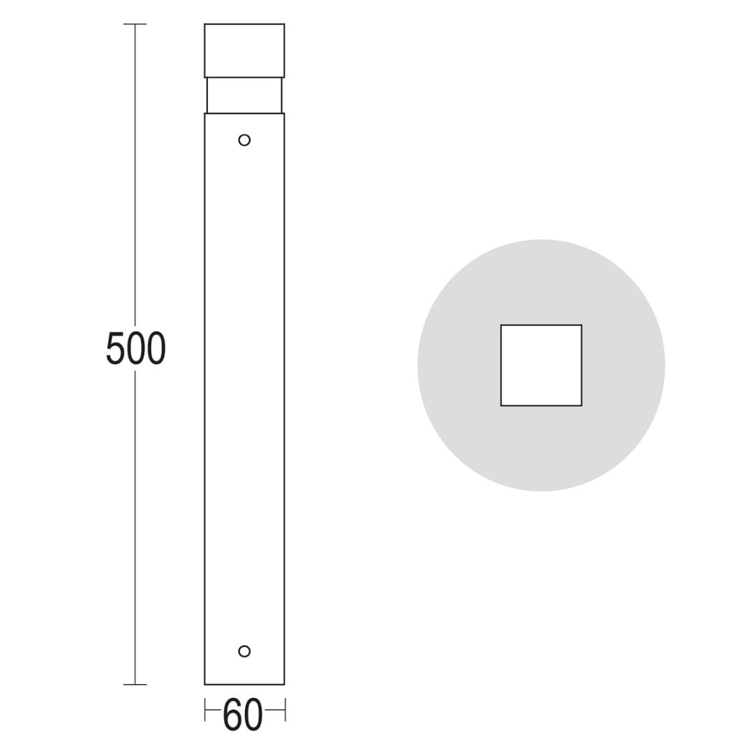 Светильник-столбик MiniQuadro 500 360° Ghidini GH1260