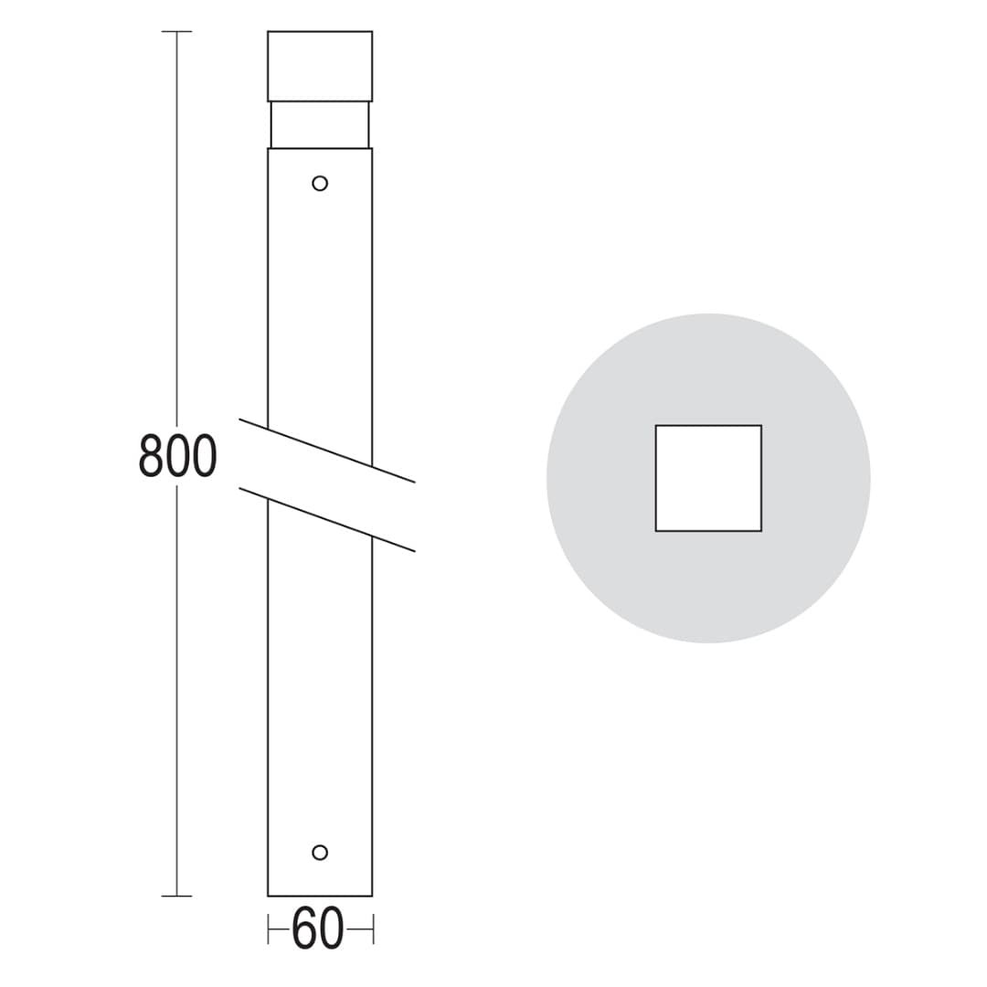 Светильник-столбик MiniQuadro 800 360° Ghidini GH1261
