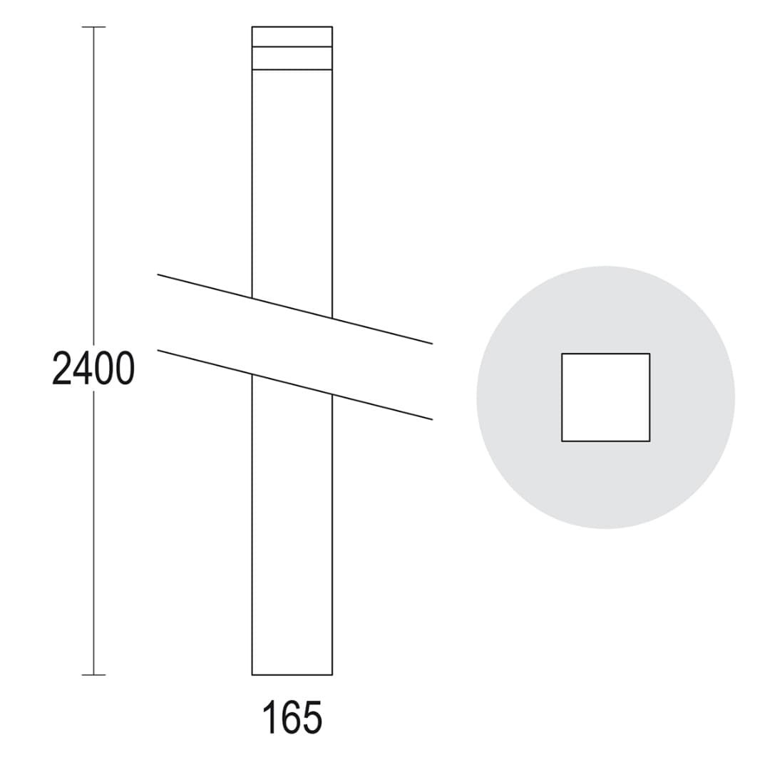 Светильник на опору MaxiQuadro 2400 360° Ghidini GH1263