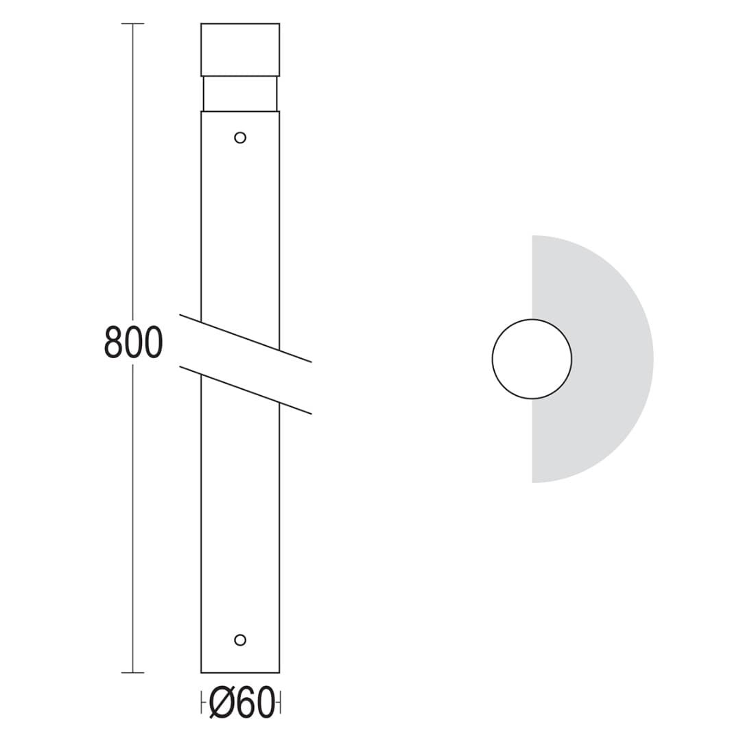 Светильник-столбик MiniTondo D 800 180° Ghidini GH1405