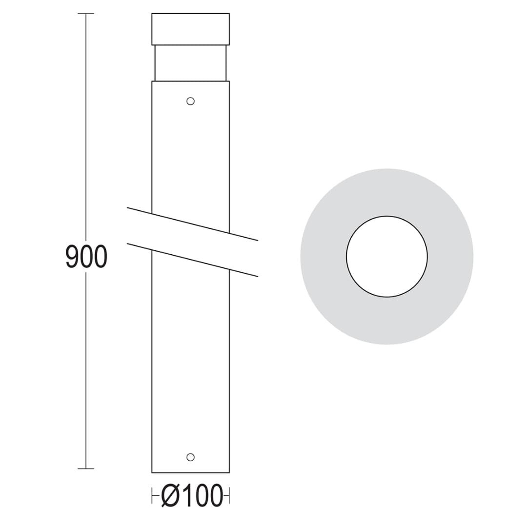 Светильник-столбик Tondo D 900 360° Ghidini GH1408