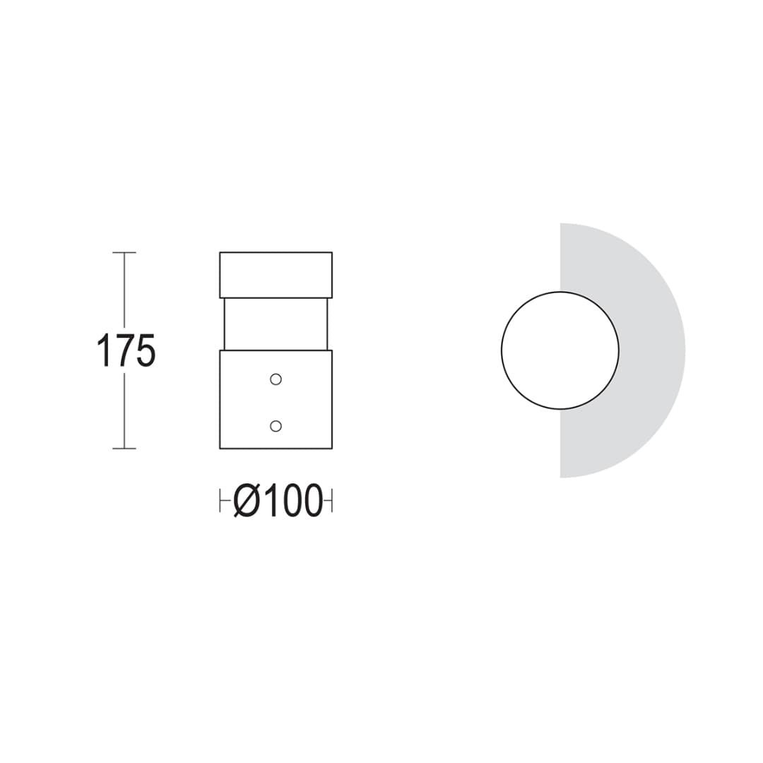 Светильник-столбик Tondo D 175 180° Ghidini GH1409