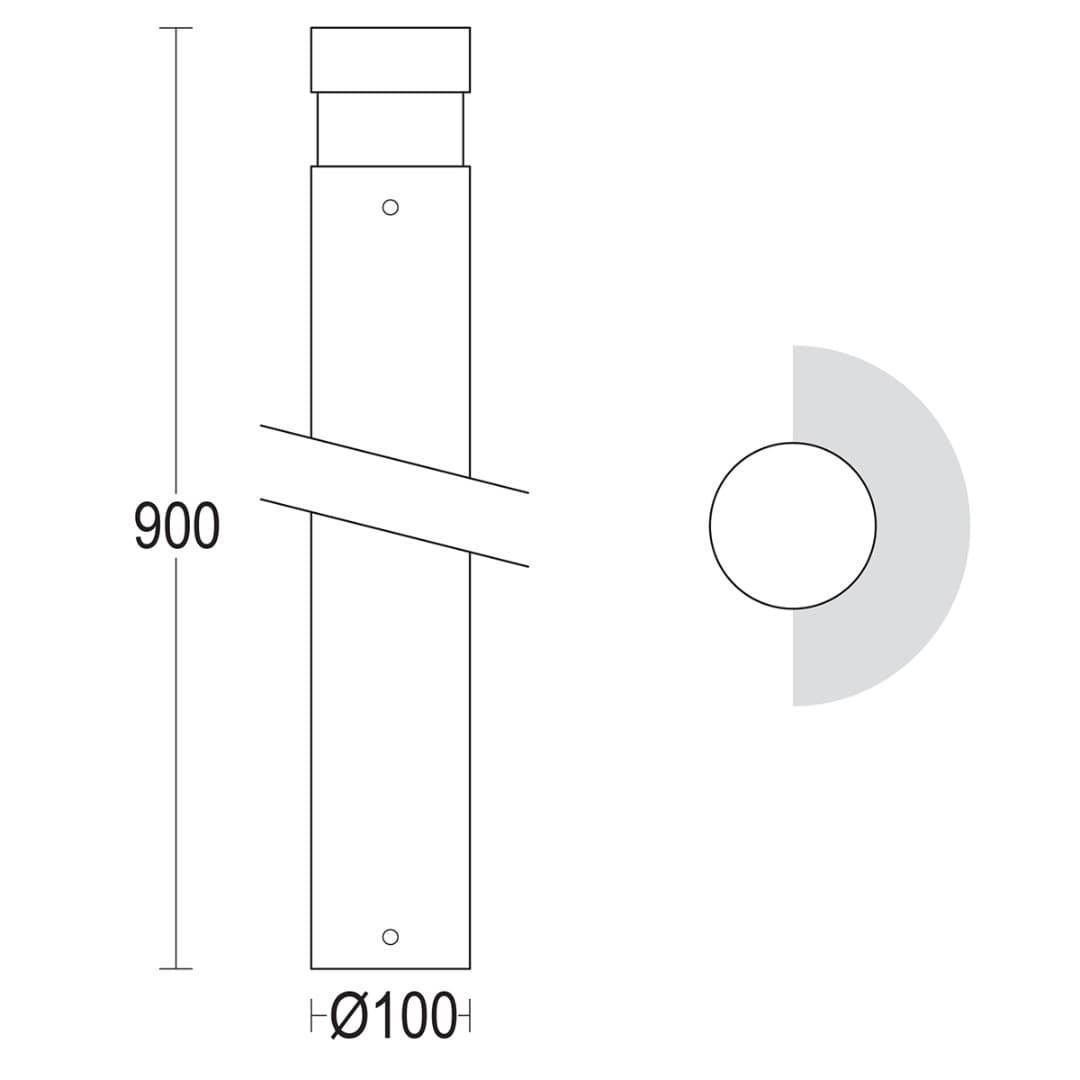 Светильник-столбик Tondo 900 180° Ghidini GH1446
