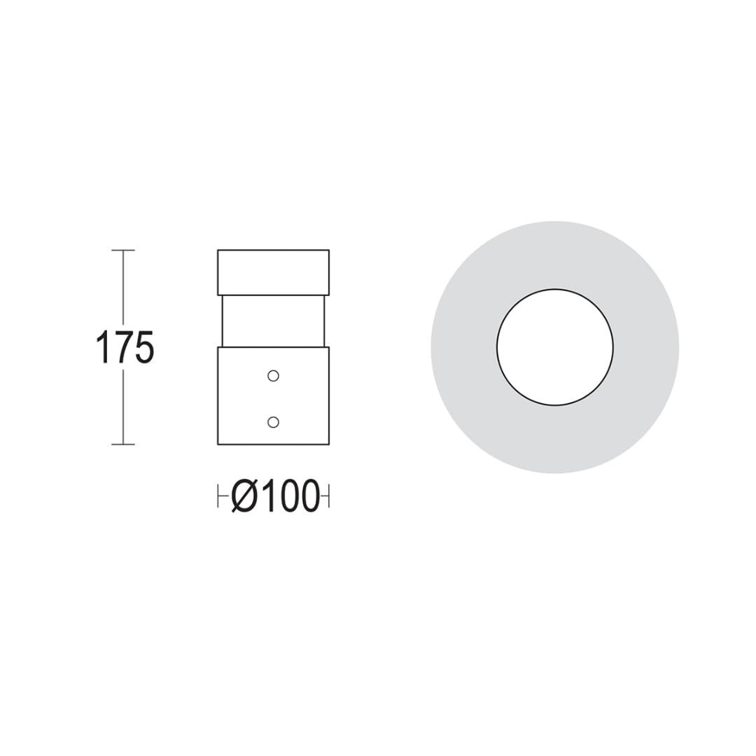 Светильник-столбик Tondo 175 360° Ghidini GH1457