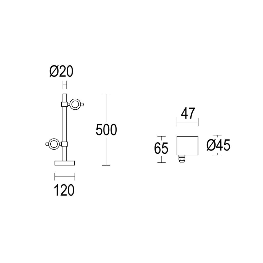 Светильник-столбик MaxiSegno 45 P 2L 500 Ghidini GH1469