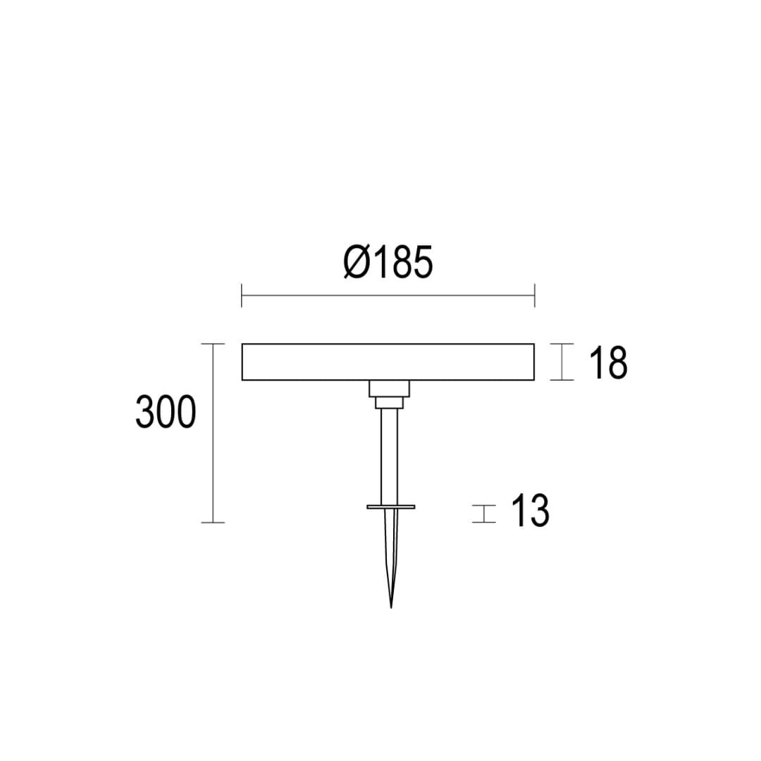 Ландшафтный светильник на колышке MaxiDisco Flat Spike 300 Ghidini GH5105